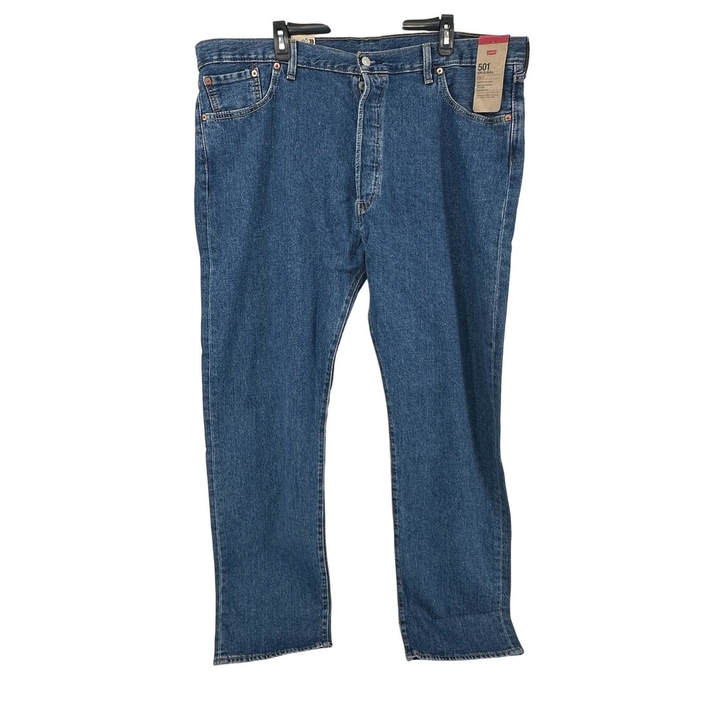 Levi's 501 Original Jeans Men 44x34 Blue Straight Fit Button Fly Stretch NWT
